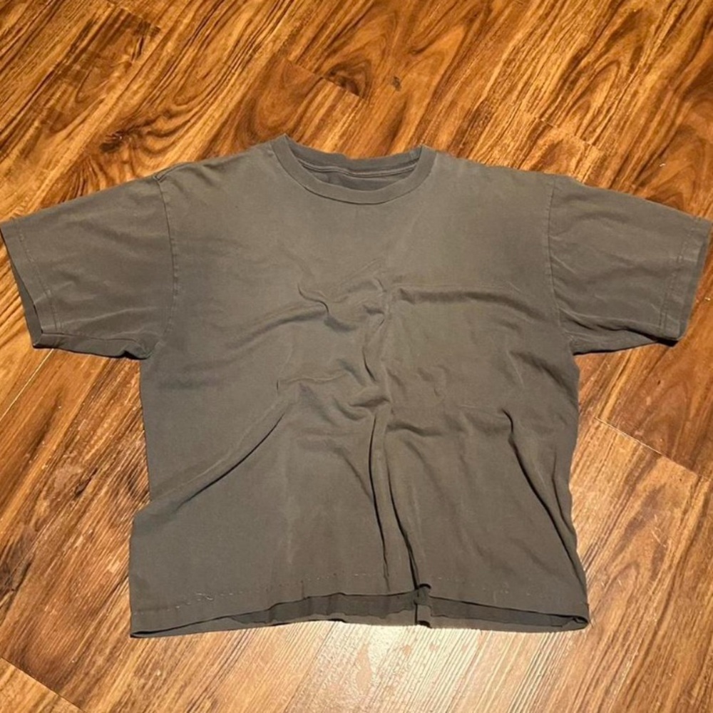 Men's Cropped Washed Gray/Brown T-Shirt